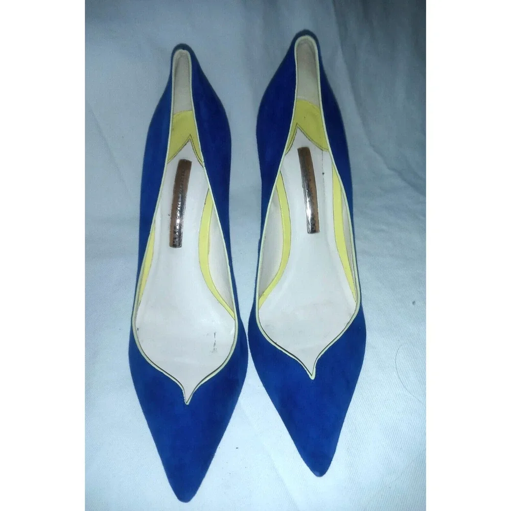 Sophia Webster Sz 40 Blue Suede Shoes 9 / 9.5 US   Made in Brazil Heels Stiletto - Picture 6 of 11